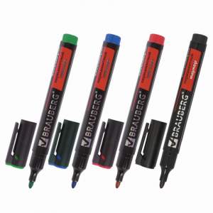 Набор маркеров перм.4цв. BRAUBERG 3 мм арт...